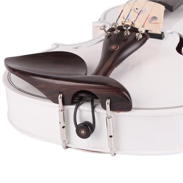 [Do Not Sell on Amazon]Glarry GV102 4/4 Solid Wood EQ Violin Case Bow Violin Strings Shoulder Rest Electronic Tuner Connecting Wire Cloth White